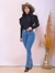 Calça Jeans Feminina Flare Imperios Modas Estilo Country Bordado