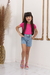 Imagem do Short Jeans Lycra Feminino Meninas Infantil 4 Ao 16