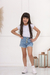 Short Jeans Infantil Meninas Cintura Alta Hot Pants - comprar online