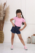 Short Jeans Infantil Meninas Cintura Alta Hot Pants - comprar online