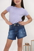 Short Jeans Lycra Feminino Meninas Infantil 4 Ao 16