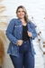 Jaqueta Feminina Jeans Rasgada Claro Moda Plus Size Lançamento Inverno