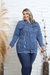 Imagem do Jaqueta Feminina Jeans Rasgada Claro Moda Plus Size Lançamento Inverno