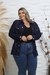 Jaqueta Feminina Jeans Rasgada Escura Moda Plus Size Lançamento Inverno - loja online