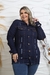 Imagem do Jaqueta Feminina Jeans Rasgada Escura Moda Plus Size Lançamento Inverno