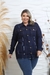 Jaqueta Feminina Jeans Rasgada Escura Moda Plus Size Lançamento Inverno