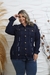 Jaqueta Feminina Jeans Rasgada Escura Moda Plus Size Lançamento Inverno - comprar online