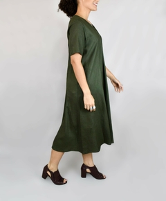 Vestido Nesga Evasê Verde Militar - comprar online