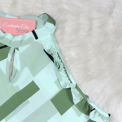 Regata Estampada detalhe Babadinho Verde BS3884 - comprar online