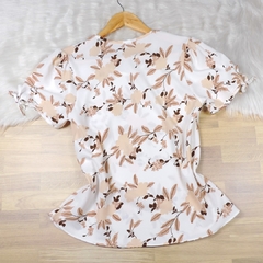 Blusa Floral com Laço Branca BS3924 na internet