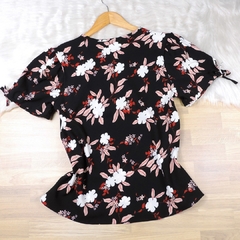 Blusa Floral com Laço Preta BS3923 na internet