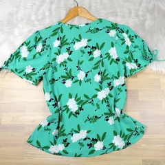 Blusa Floral com Laço Verde BS3925 na internet