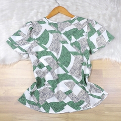 Blusa Estampada com Pregas Verde BS4023 na internet