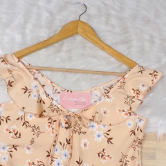 Regata Floral com Babadinho Nude BS4460 - comprar online