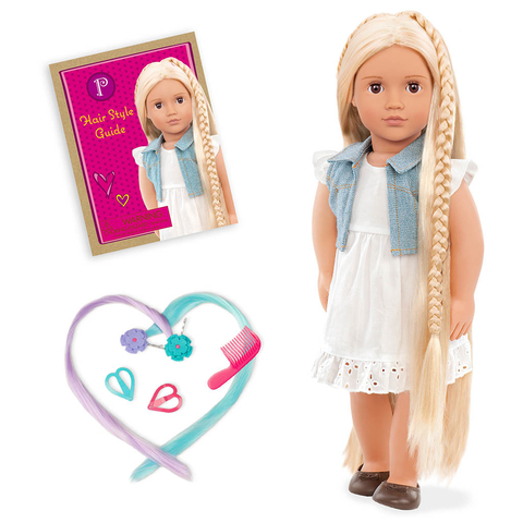 BD31055Z Muñeca Phoebe con cabello rubio ultralargo y extensible