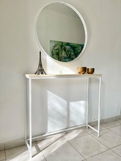 Mesa arrime + espejo circular 70cm