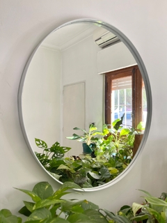 Espejo circular hierro 0.70cm blanco - comprar online