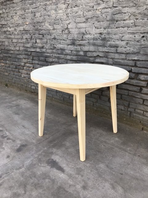 Mesa retro pino circular 1.00m