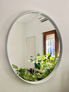 Espejo circular hierro 0.60cm blanco - comprar online