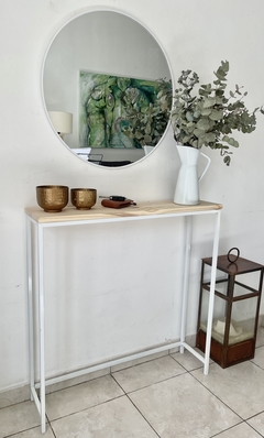 Arrime blanca + espejo circular pvc 60cm - comprar online