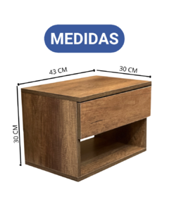 Mesa de luz flotante melamina habano - tienda online