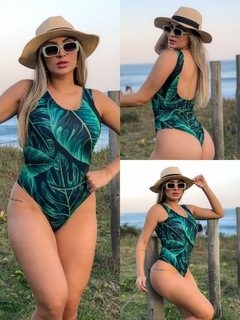 Body maiô ELASTICO Folha Verde 2 tons - loja online