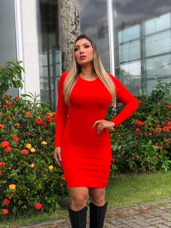 VESTIDO LAÇO 2 EM 1 LARANJA CANELADO - GGS Modas