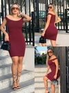 Vestido MARSALA OMBRO A OMBRO canelado