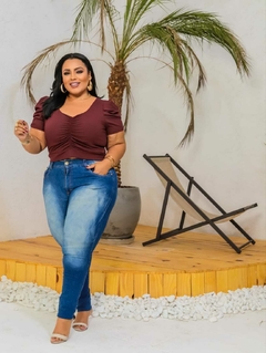 CROPPED PRINCESA PLUS SIZE MARSALA - GGS Modas