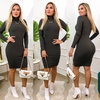 Vestido CHUMBO manga longa gola alta