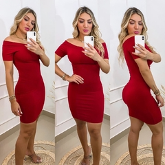 Vestido MANGUINHA canelado vermelho - comprar online