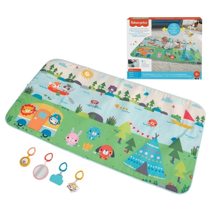 Fisher-Price Alfombra de juegos grande para bebés y niños pequeños con  luces musicales, vehículos y juguetes para bebés