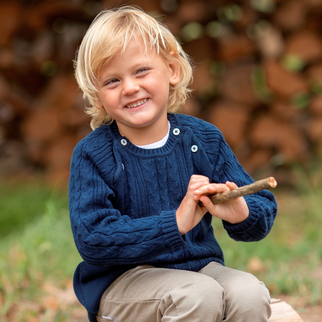 SWEATER BERLIN HILO AZUL Petit Enfant Ropa de bebes