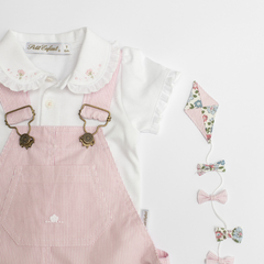 JARDINERO BUENOS AIRES POPLIN RAYADO ROSA - Petit Enfant Ropa de bebes