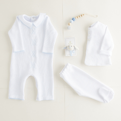 CONJUNTO TEJIDO BLANCO - Petit Enfant Ropa de bebes