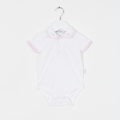 BODY M/CORTA CUELLO BB RAYADO ROSA - comprar online