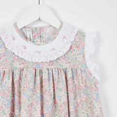 VESTIDO CUELLO SMOCK LIBERTY ROSA BB - comprar online