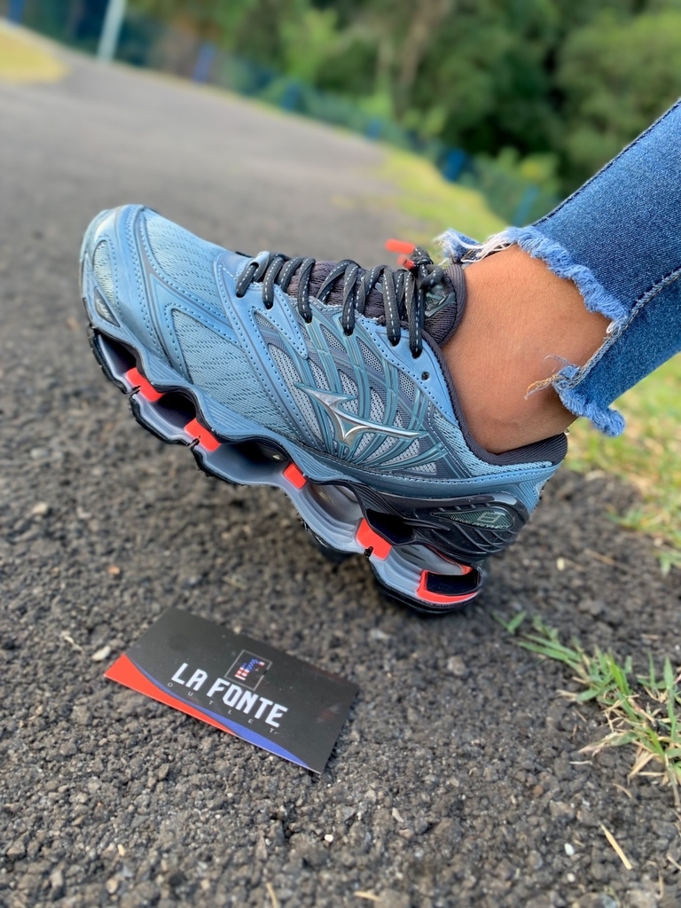 Mizuno prophecy 8 azul e cinza 2025