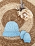 Kit Touca e Luvas Para Bebê - Azul
