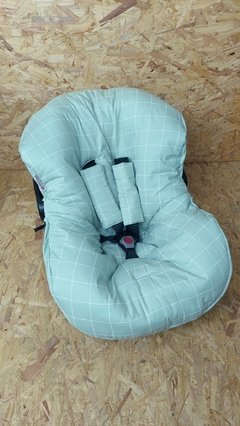 Capa Universal Para Bebê Conforto - Grid Pistache