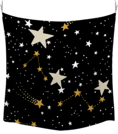 BANDANA / LENÇO ESTRELAS FUNDO PRETO LD