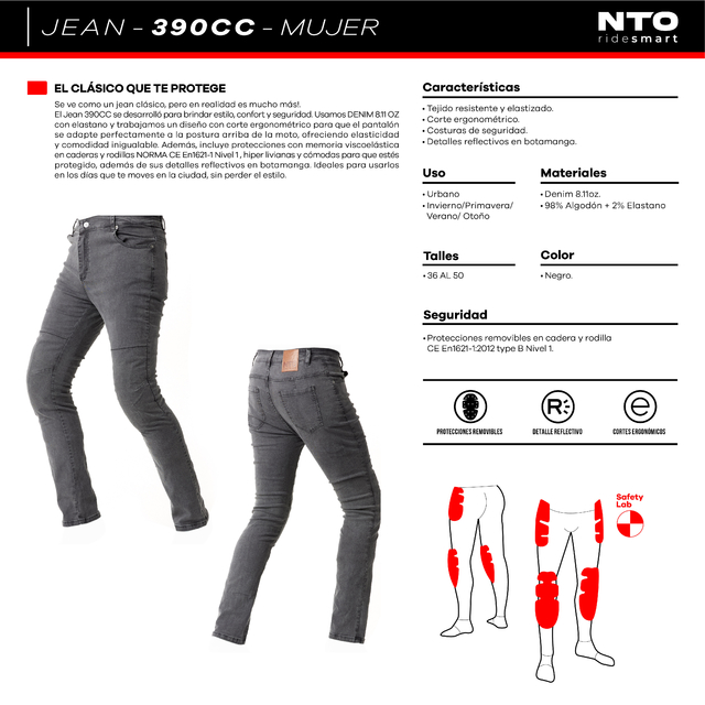 Jean con sales protecciones para moto