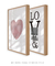 Conjunto 2 Quadros Decorativos Poster Coração Geométrico Rosé + Love - loja online