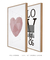 Conjunto 2 Quadros Decorativos Poster Coração Geométrico Rosé + Love - comprar online