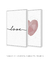 Conjunto 2 Quadros Decorativos Poster Love + Coração Geométrico Rosé - DePoster Content Décor | Loja Online de Quadros Decorativos