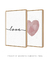 Conjunto 2 Quadros Decorativos Poster Love + Coração Geométrico Rosé - loja online