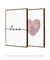 Imagem do Conjunto 2 Quadros Decorativos Poster Love + Coração Geométrico Rosé