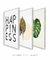 Conjunto 3 Quadros Decorativos Fundo Branco - Folhas + Costela Adão + Frase Happiness na internet