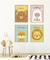 Conjunto 4 Quadros Decorativos Urso, Ovelha, Raposa, Leão - Quarto Criança