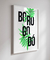 Quadro Decorativo Poster Frase - Borogodó, Letras Grandes Com Folhas Verdes - comprar online